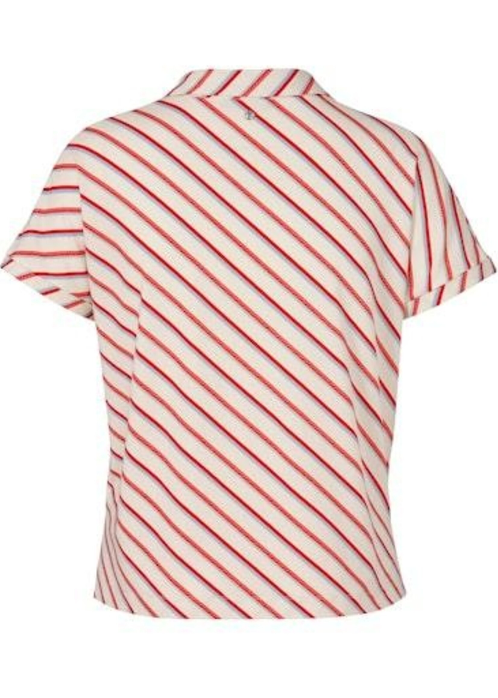 Via Appia Due Via Appia Due blouse met diagonale streep | crème rood/blauw