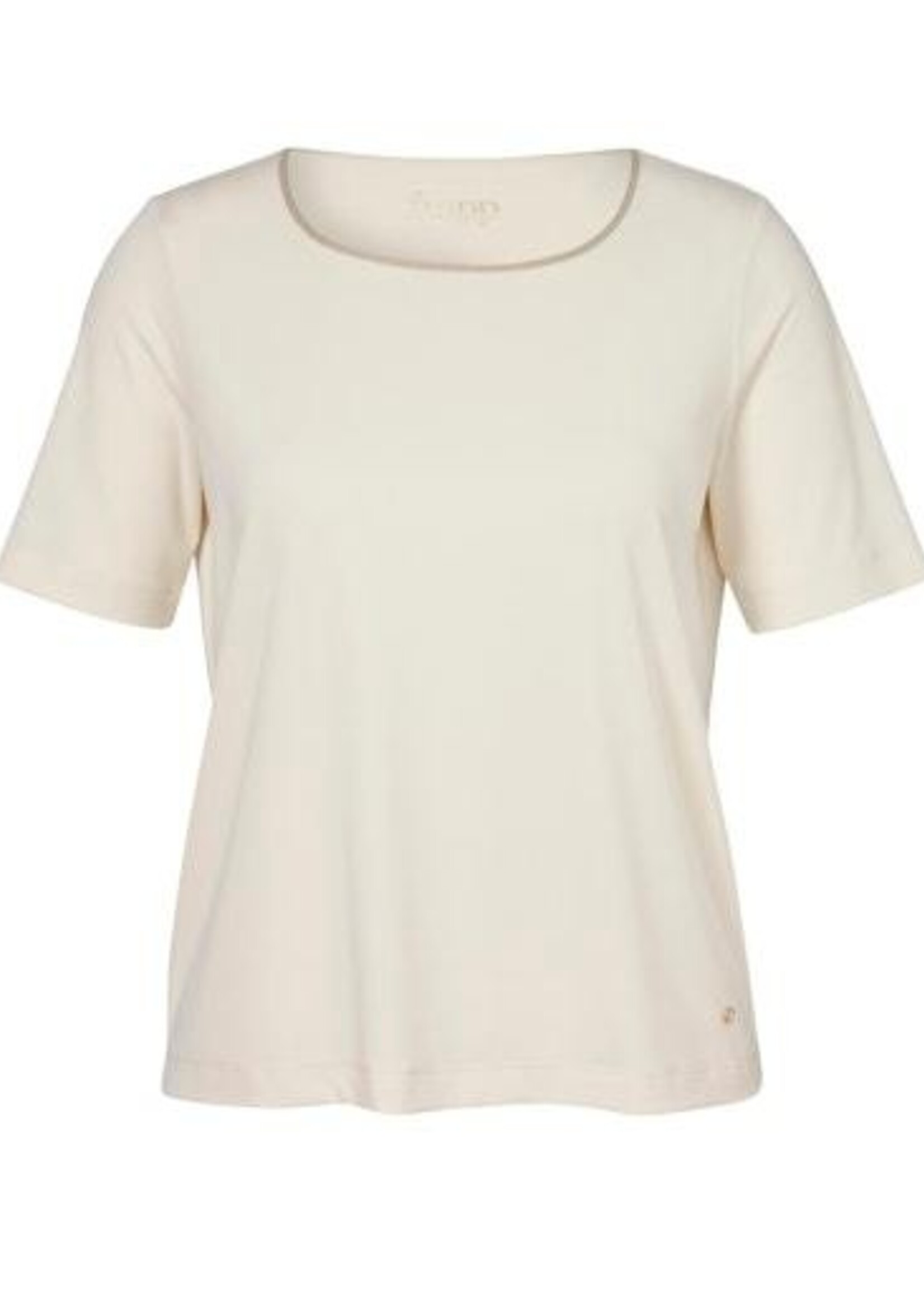 Frapp Off white shirt van Frapp met glinsterende halsafwerking – comfortabel en stijlvol