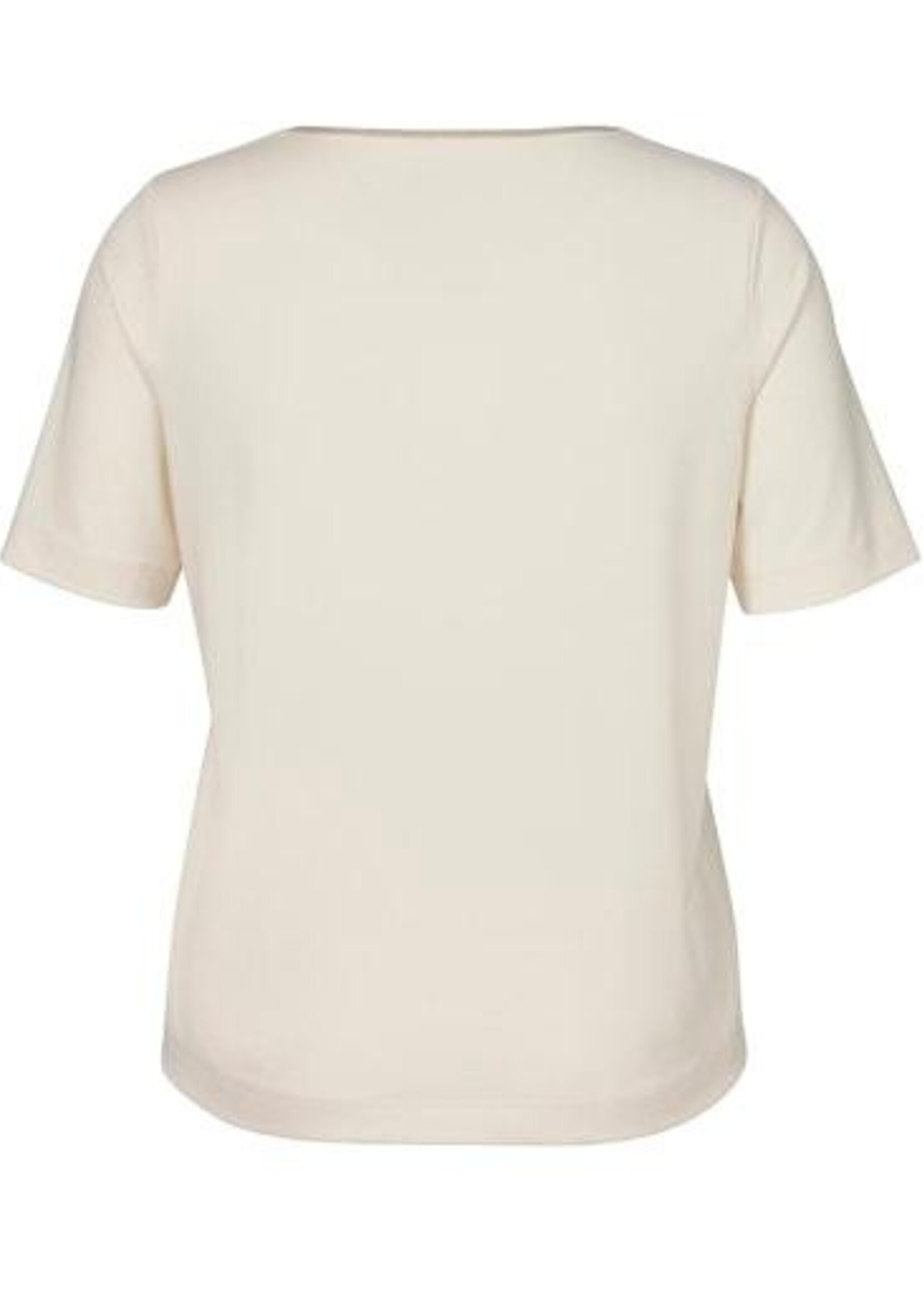 Frapp Off white shirt van Frapp met glinsterende halsafwerking – comfortabel en stijlvol