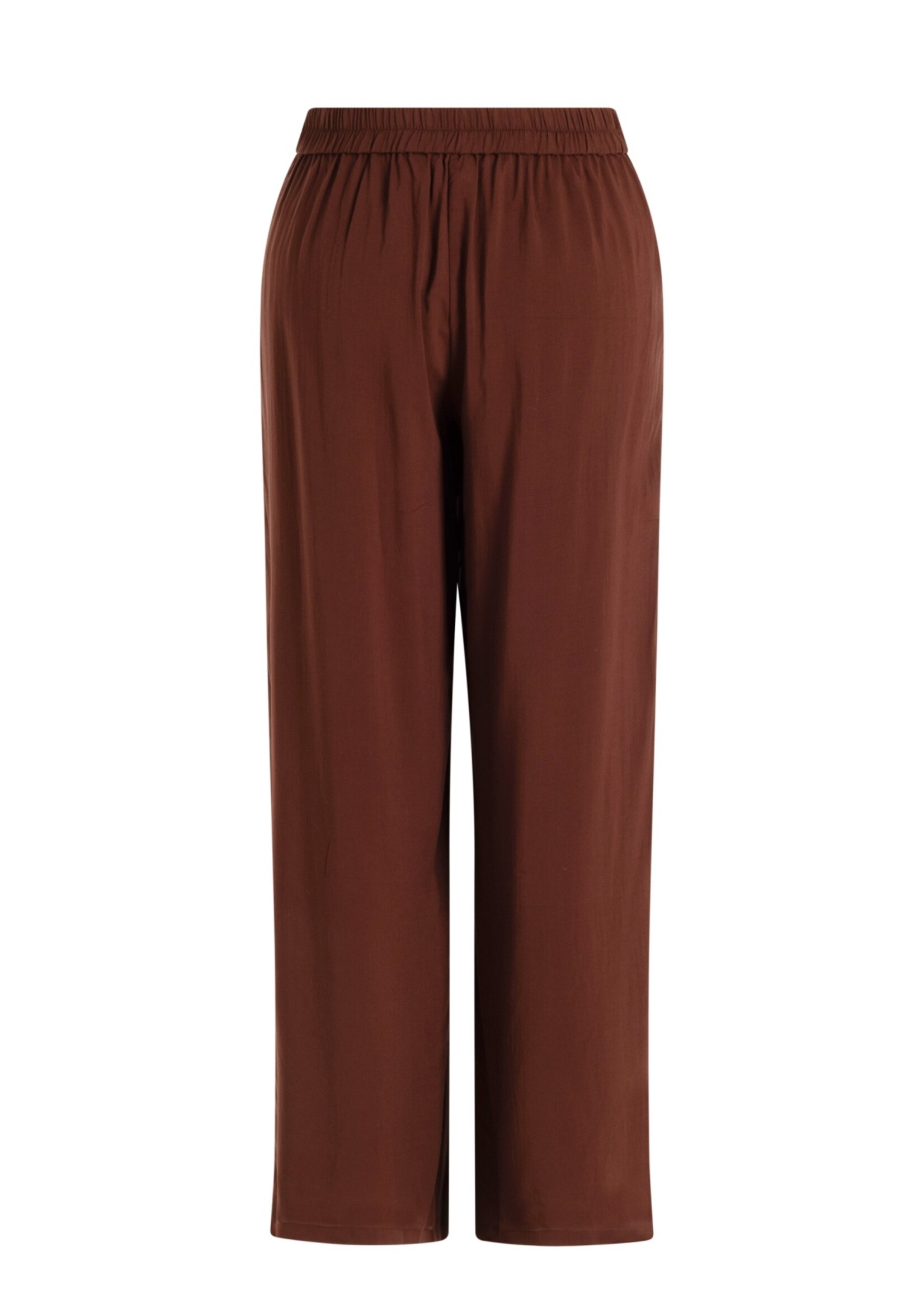 Yest Curve Wijde broek van Yest Curve in koffiebruin – soepel vallend en heerlijk comfortabel