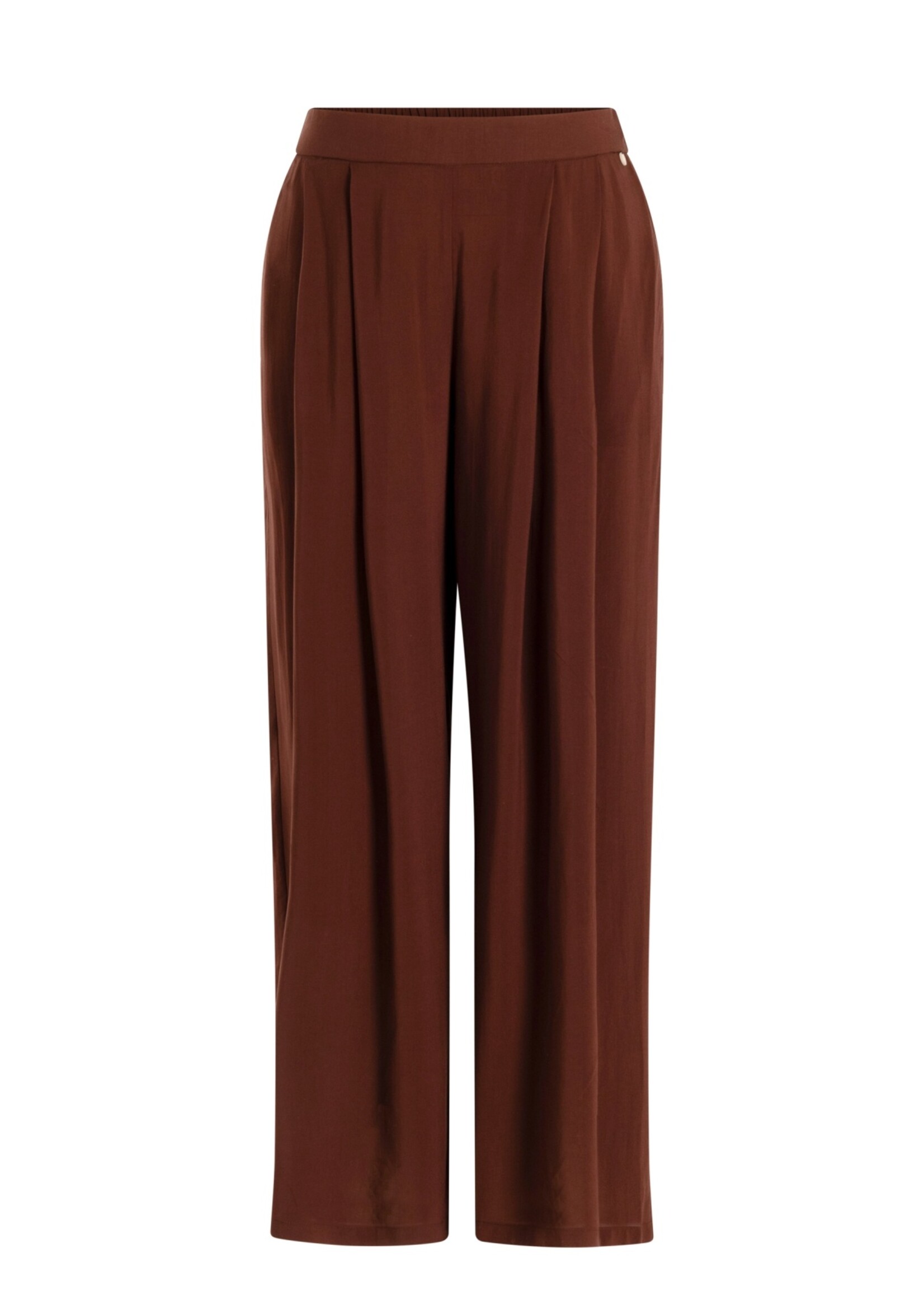 Yest Curve Wijde broek van Yest Curve in koffiebruin – soepel vallend en heerlijk comfortabel