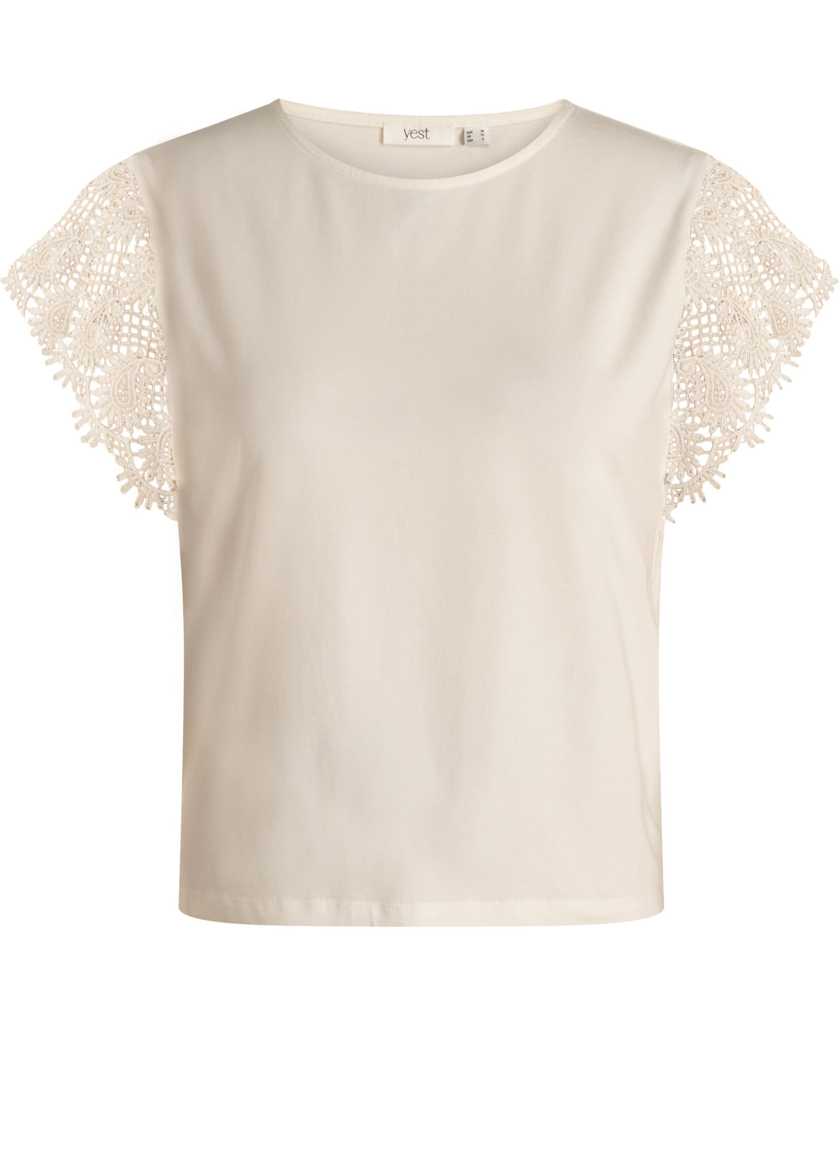 Yest Curve Top van YEST CURVE met kanten mouwen – soepel, vrouwelijk en comfortabel