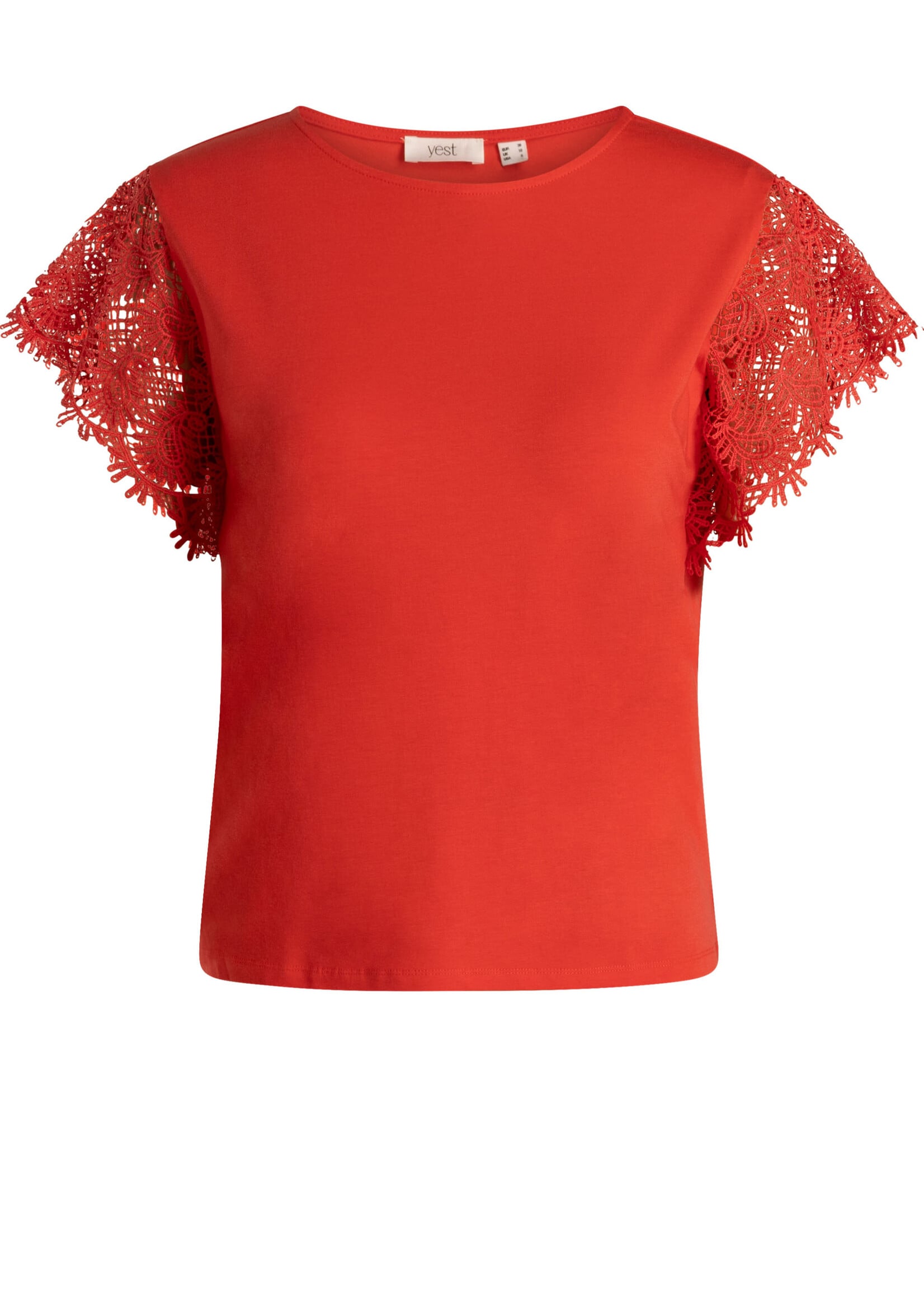 Yest Curve Top van YEST CURVE met kanten mouwen – soepel, vrouwelijk en comfortabel