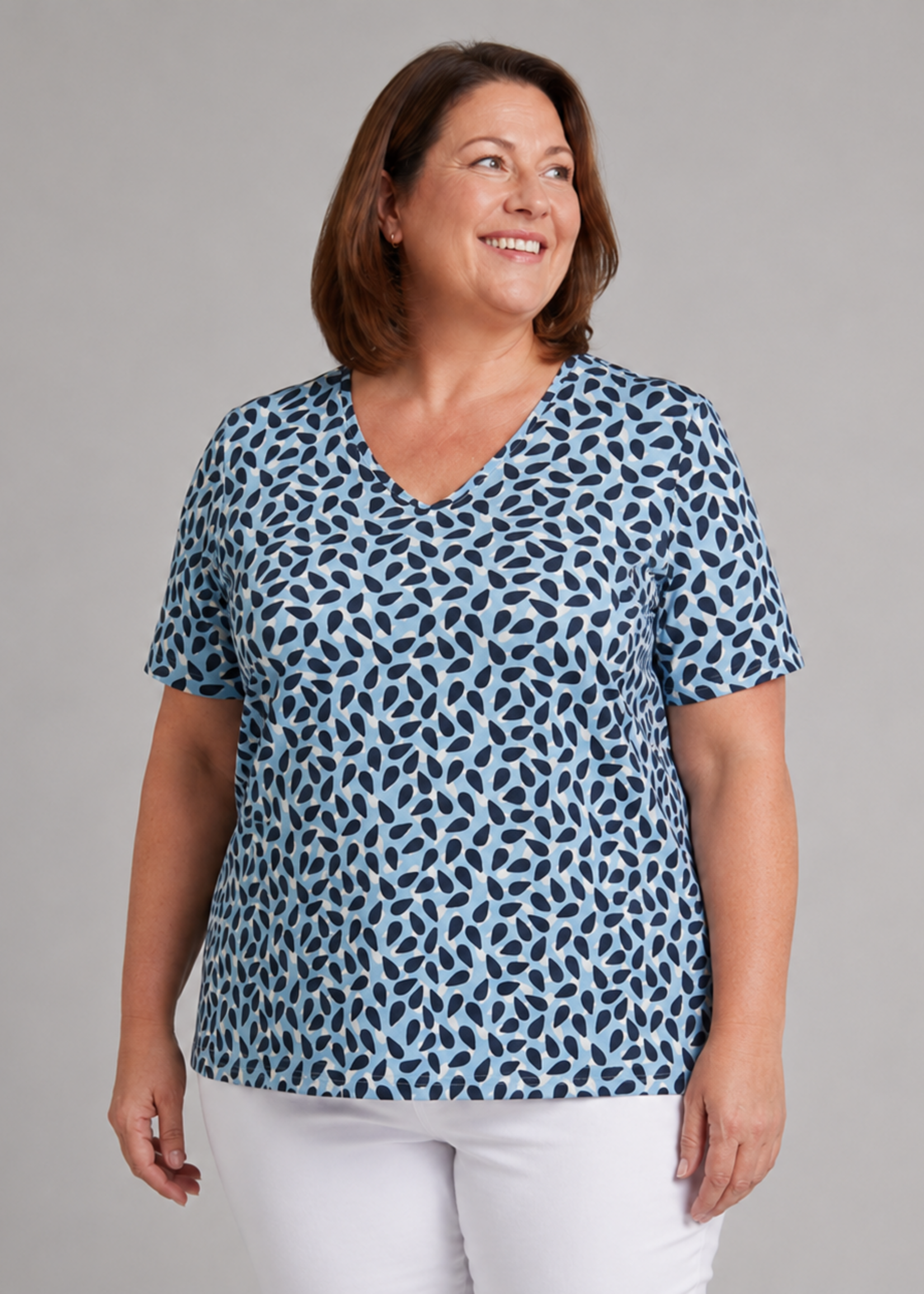 KJBrand Shirt van KjBrand met minimal print – soepel, comfortabel en makkelijk te combineren