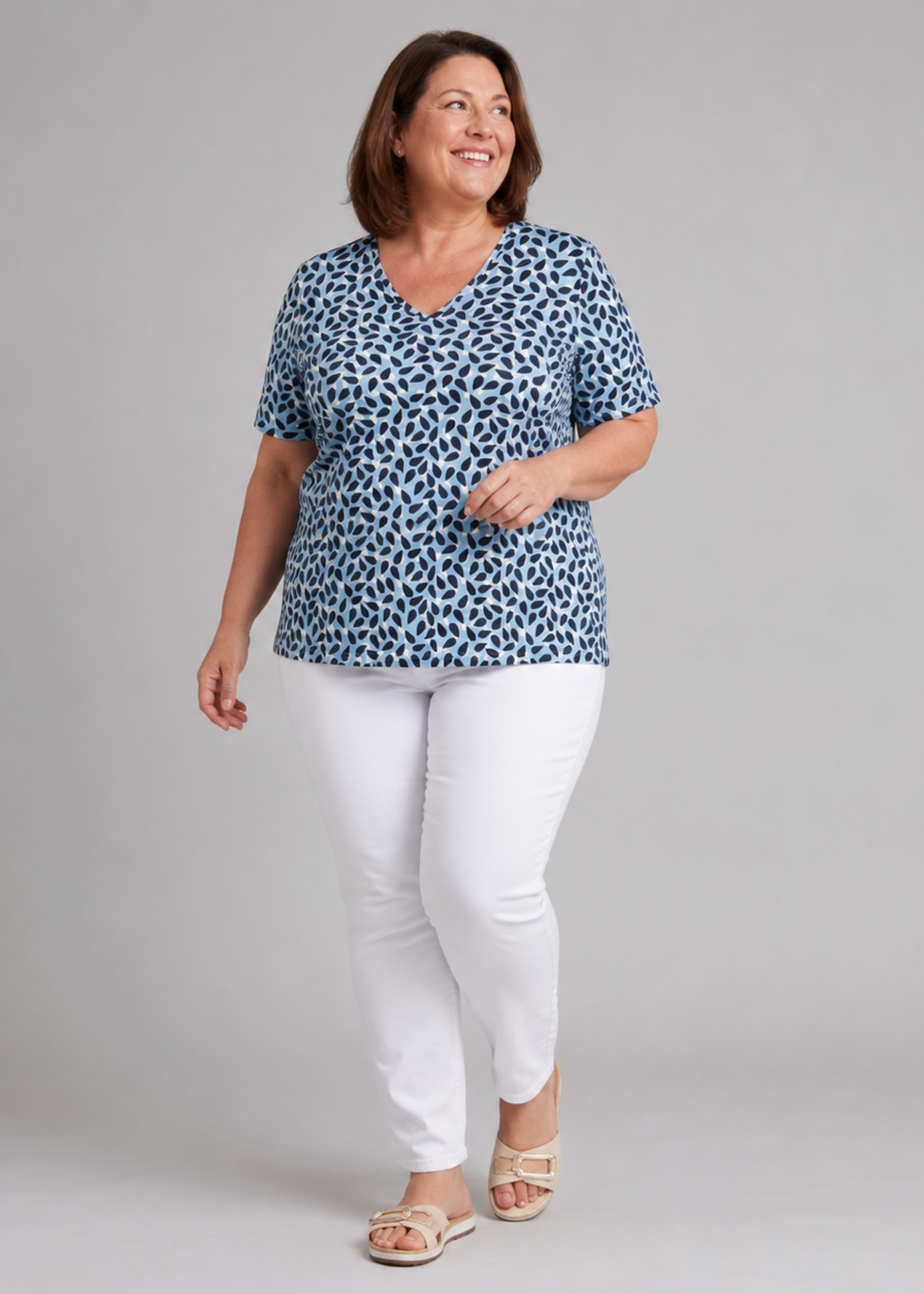 KJBrand Shirt van KjBrand met minimal print – soepel, comfortabel en makkelijk te combineren