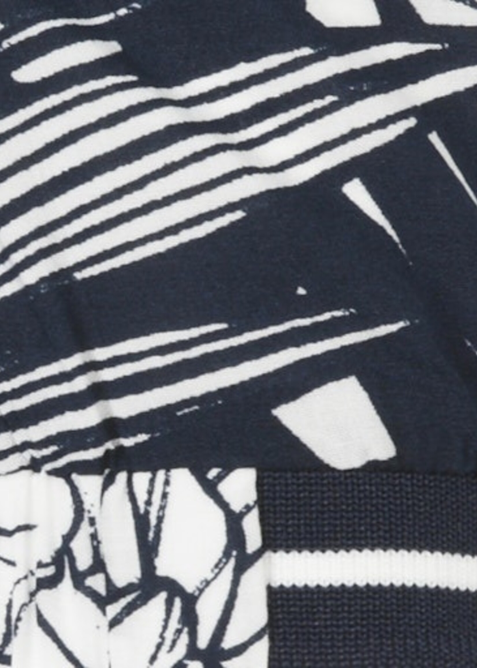 Frapp Blouse van Frapp met navy-witte bladprint – soepel, luchtig en flatterend