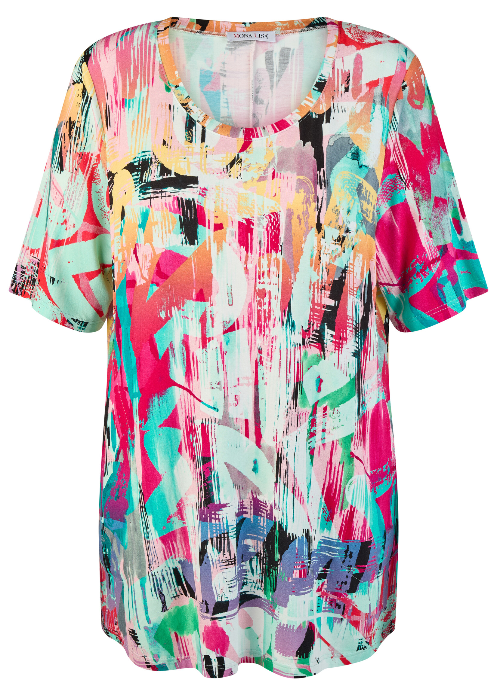 Mona Lisa Kleurrijk A-lijn shirt van Mona Lisa met artistieke print – soepel, comfortabel en heerlijk flatterend