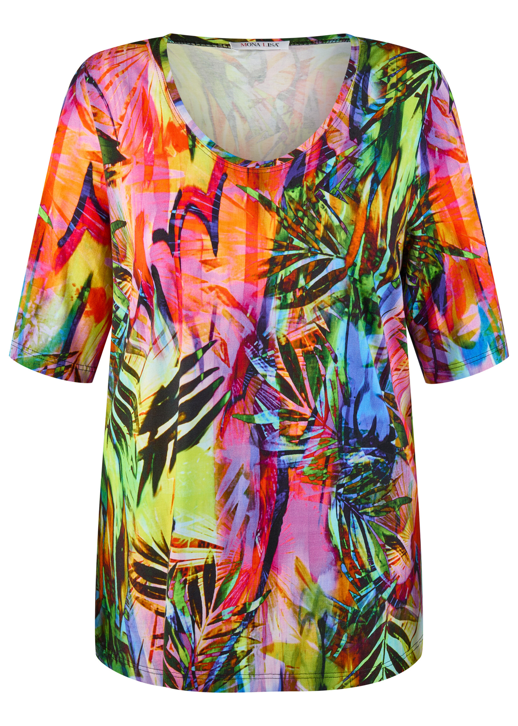 Mona Lisa Shirt van Mona Lisa met kleurrijke tropische print – soepel, vrolijk en flatterend