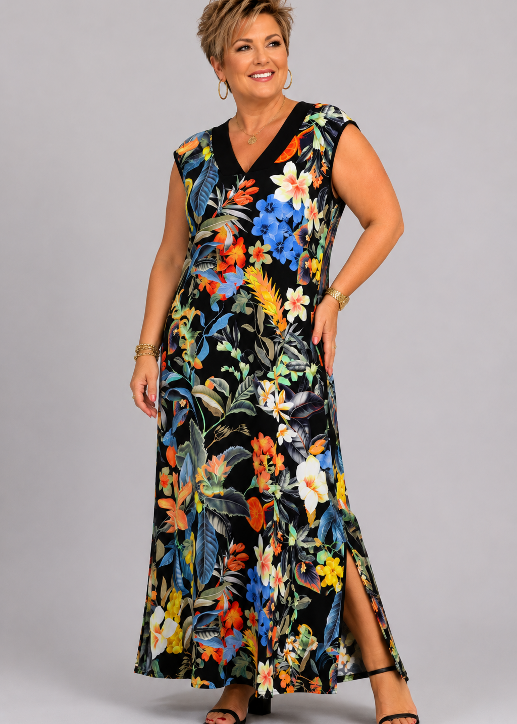 Doris Streich Jurk van Doris Streich met kleurrijke bloemenprint – luchtig, flatterend en comfortabel