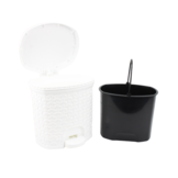 Pedal Bin Rattan 3L - White