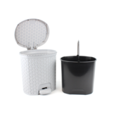 Pedal Bin Rattan 5.5L - Grau