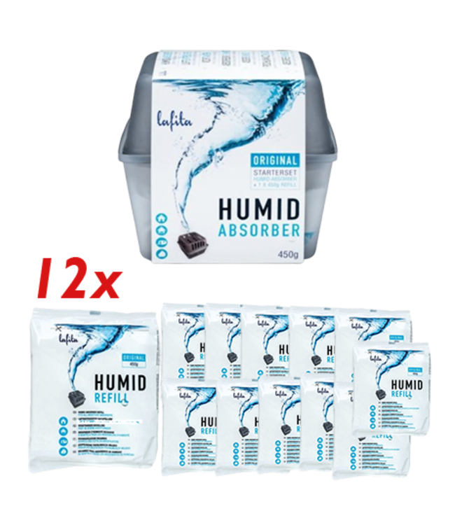 Lafita Moisture absorber 450 grams Discount package - incl 12 refills