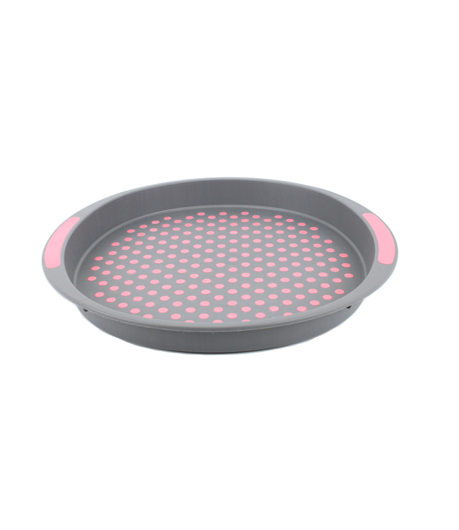Tablett Anti-Rutsch-Ø40 cm - Pink / Grau