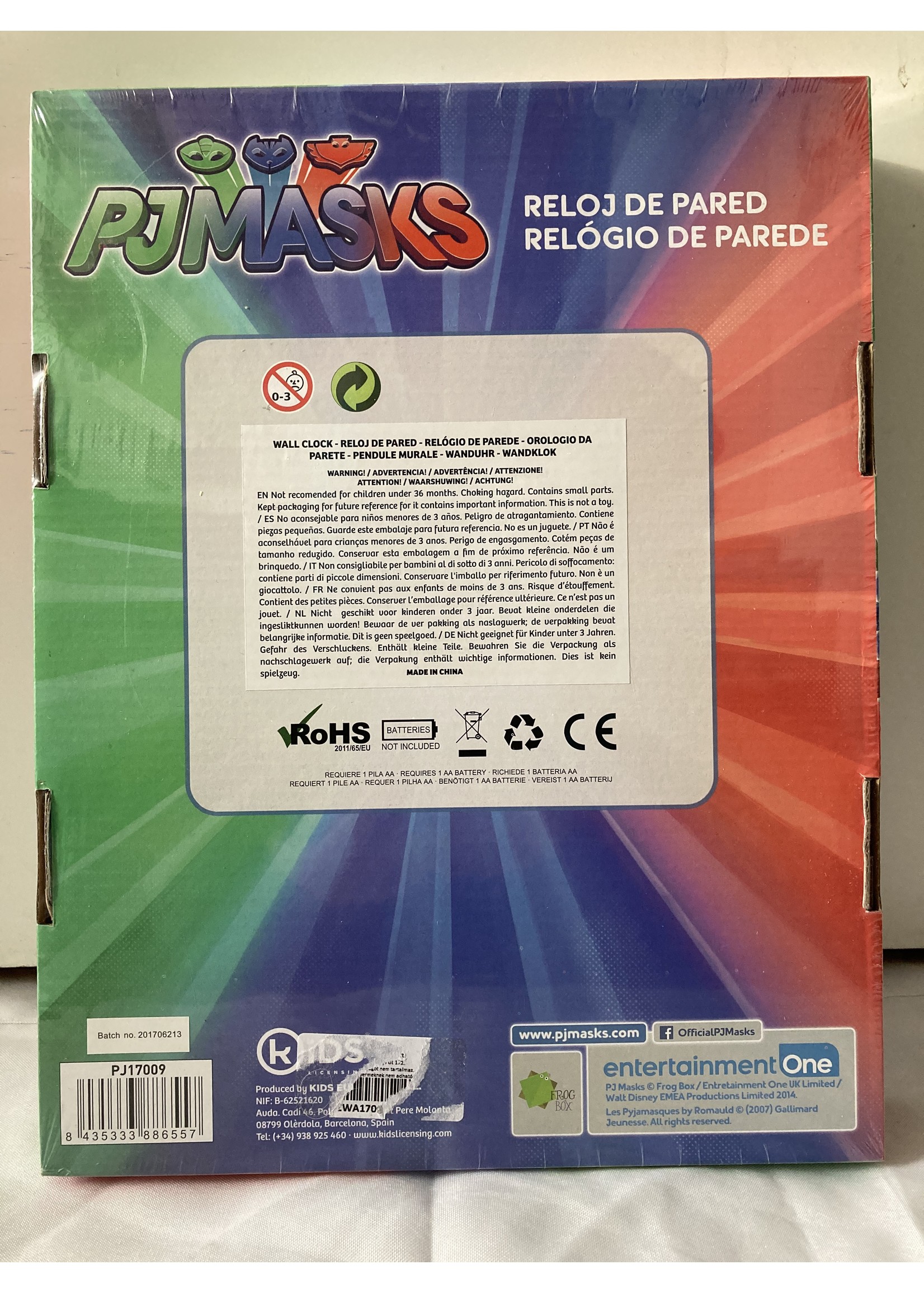 PJ Masks Zegar ścienny z PJ Masks niebieski