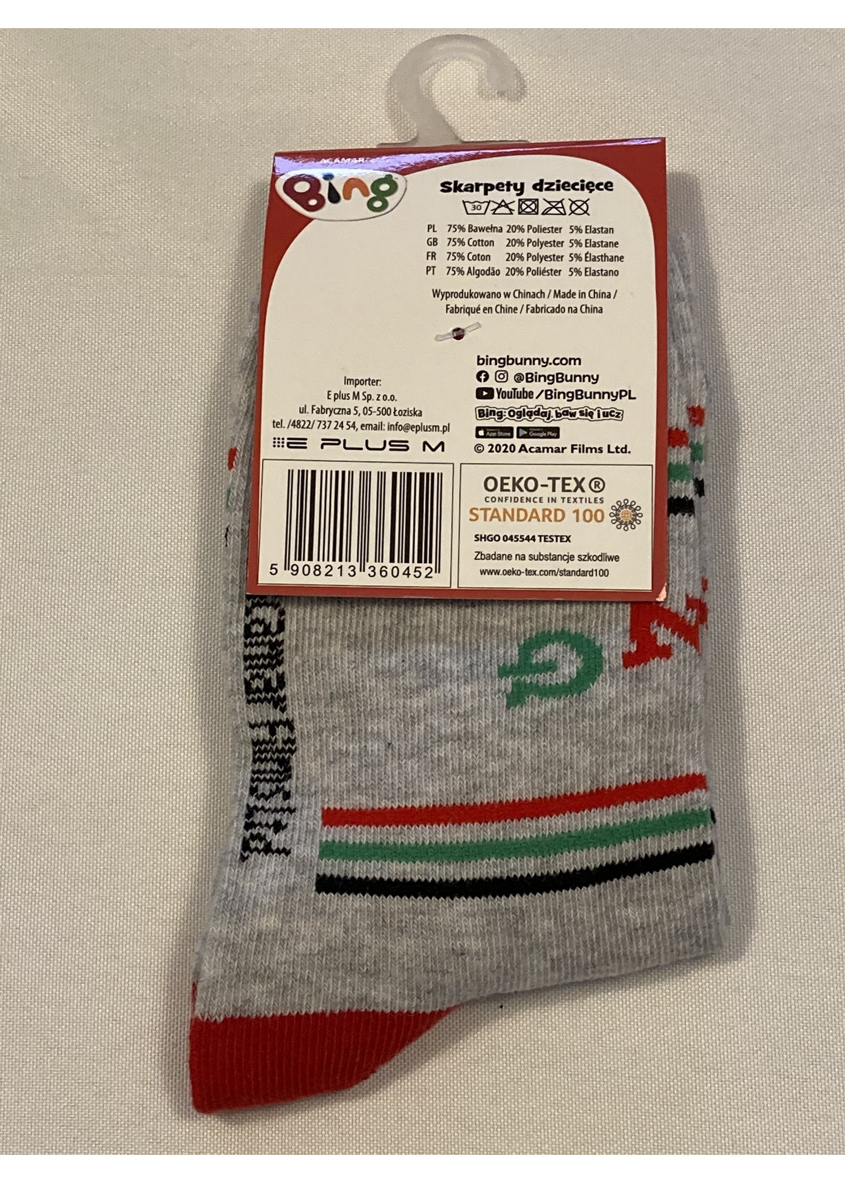 Bing Bunny Bing socks from Bing grey-red