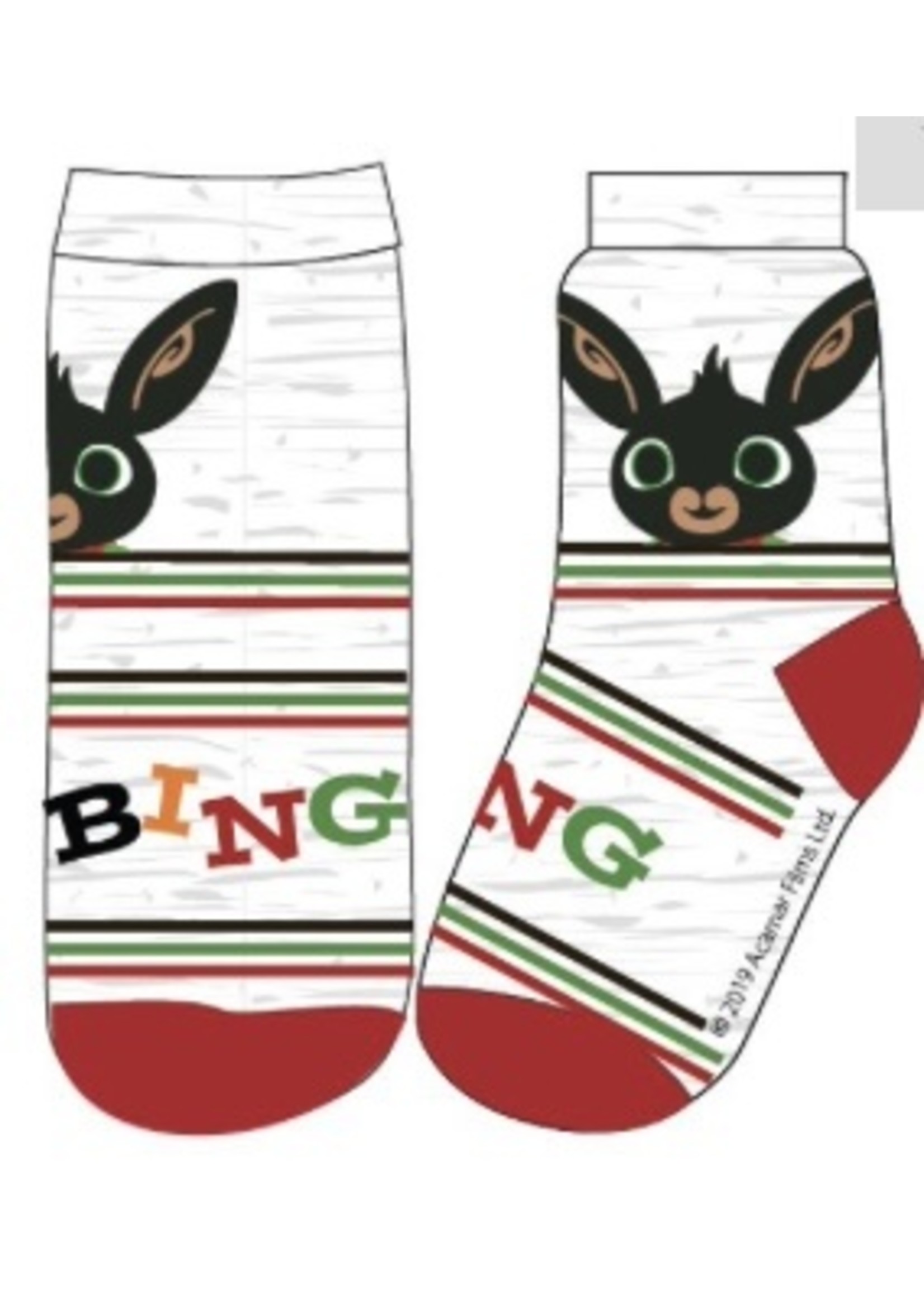 Bing Skarpetki Bunny Bing od Bing szaro-czerwone
