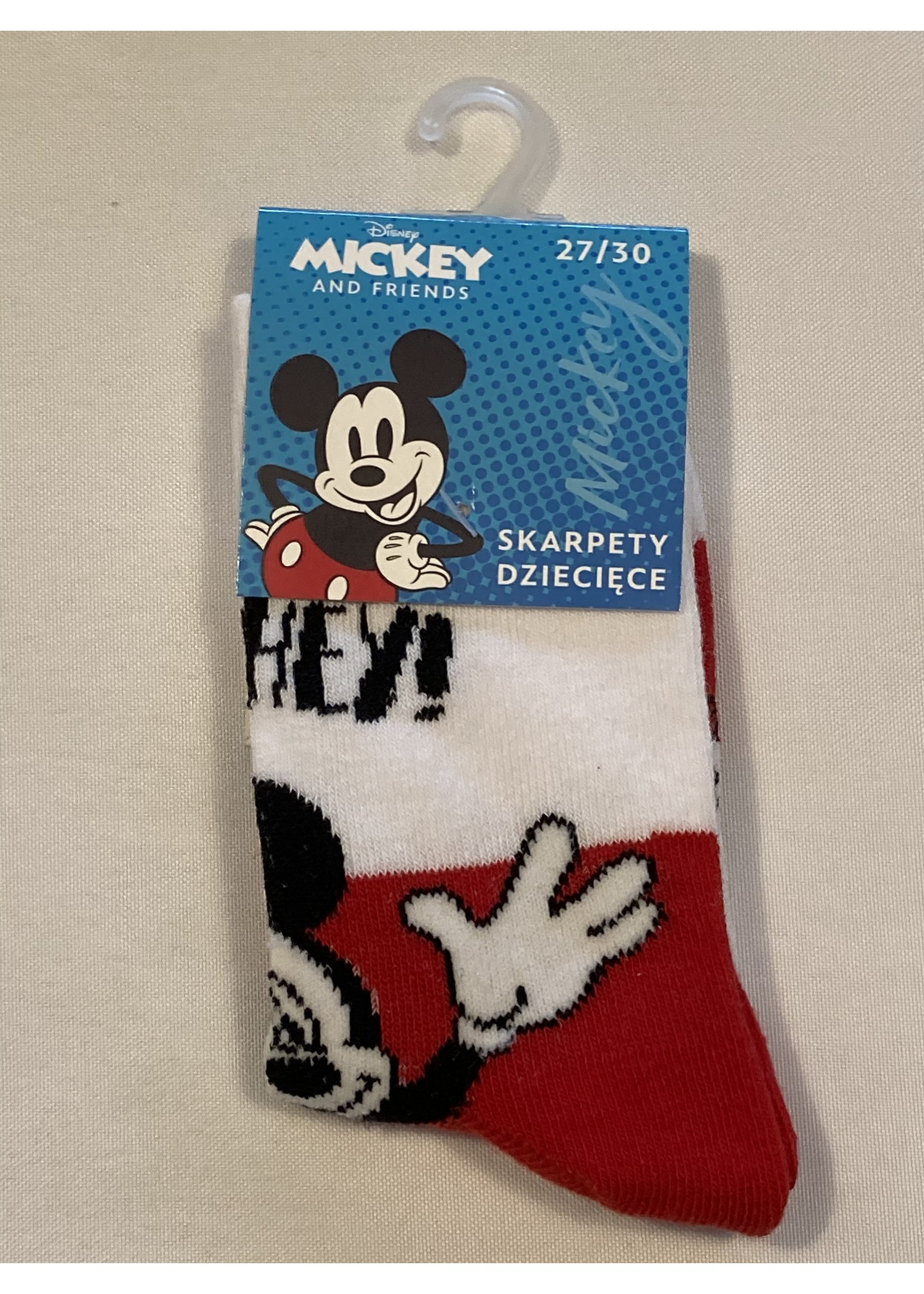 Disney Skarpetki z Myszką Miki z Disneya biało-czerwone