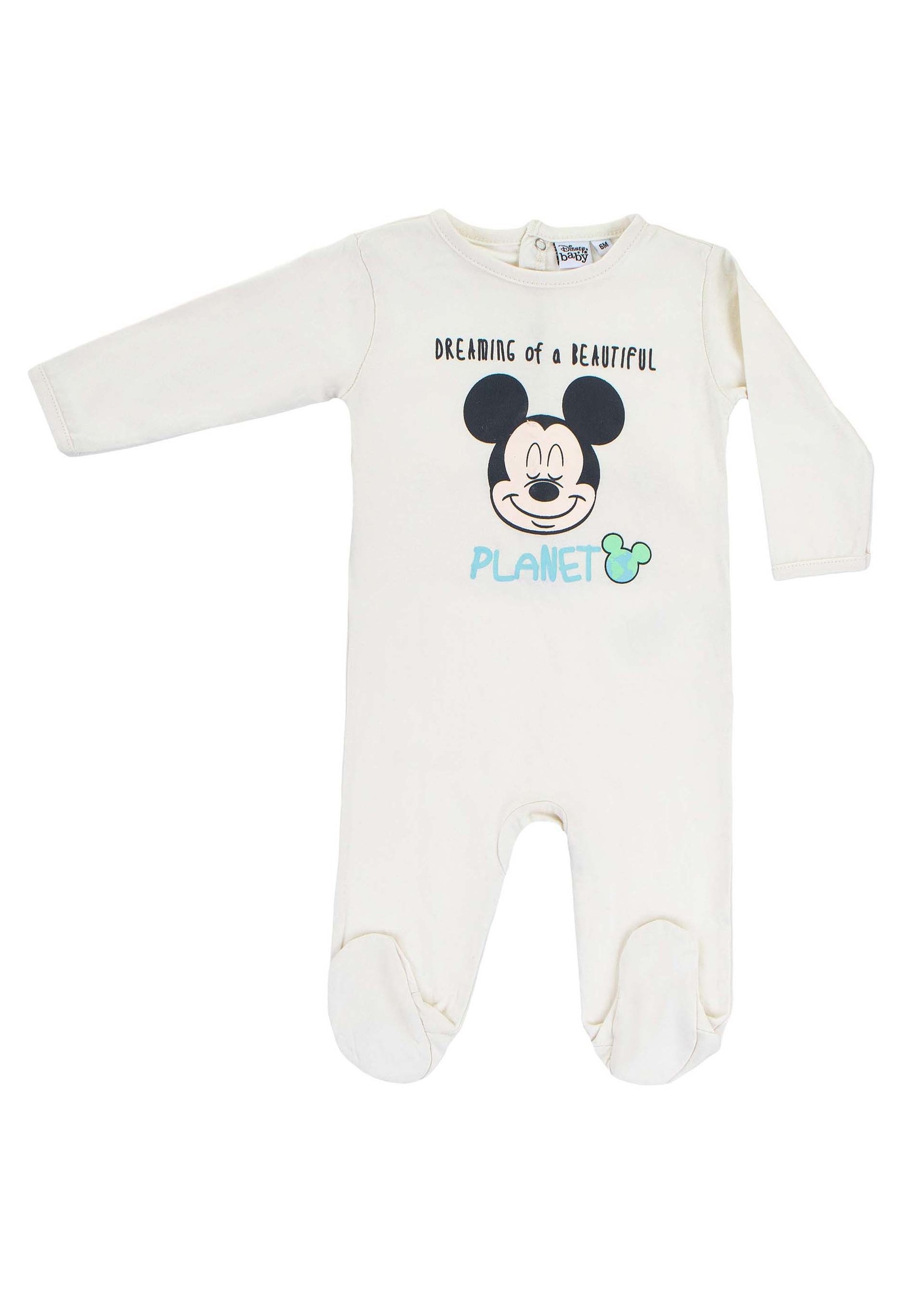 Disney baby Organiczny romper Myszka Miki z beżowego beżu Disney