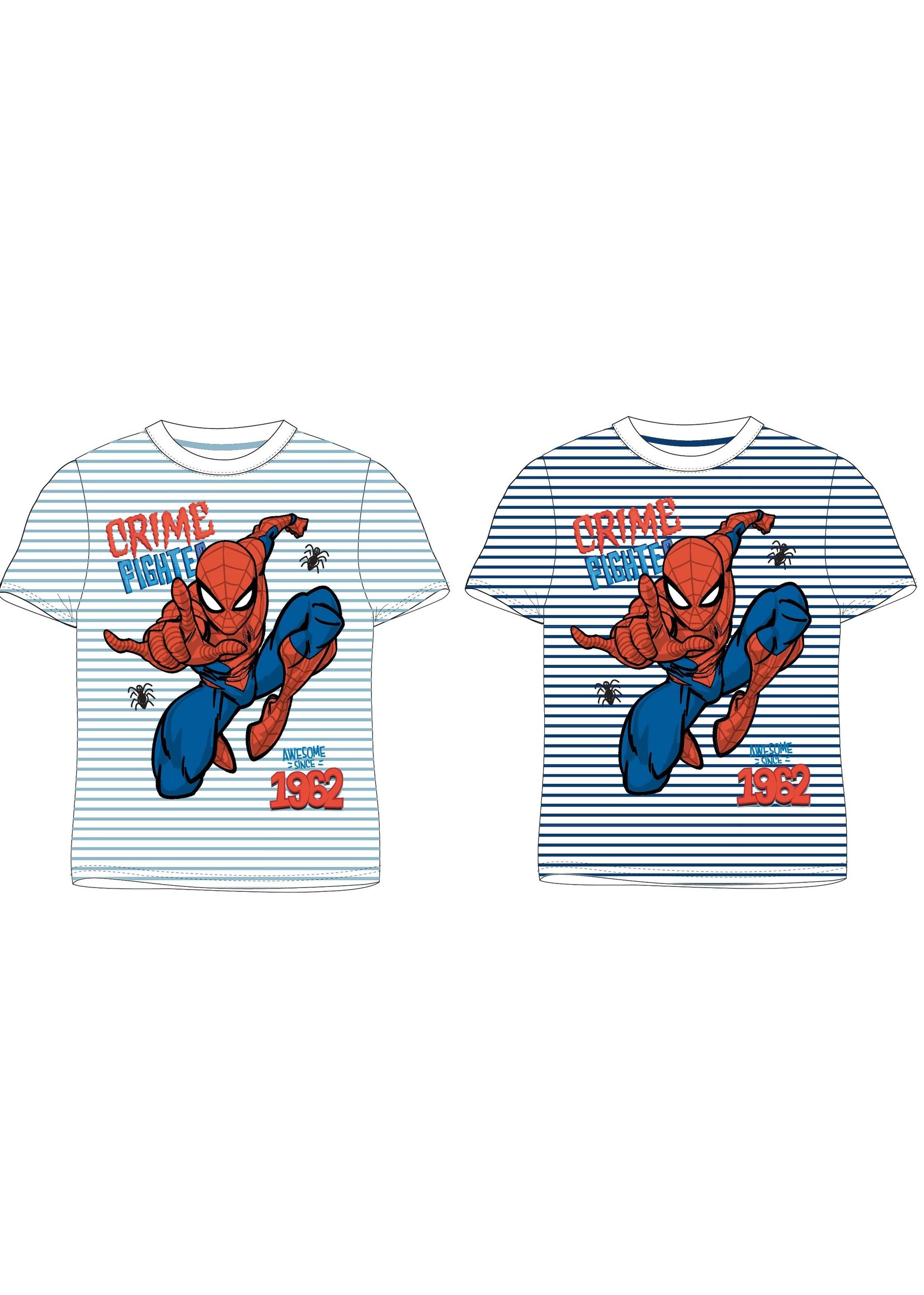 Marvel Spiderman T-shirt van Marvel mintgroen-wit gestreept