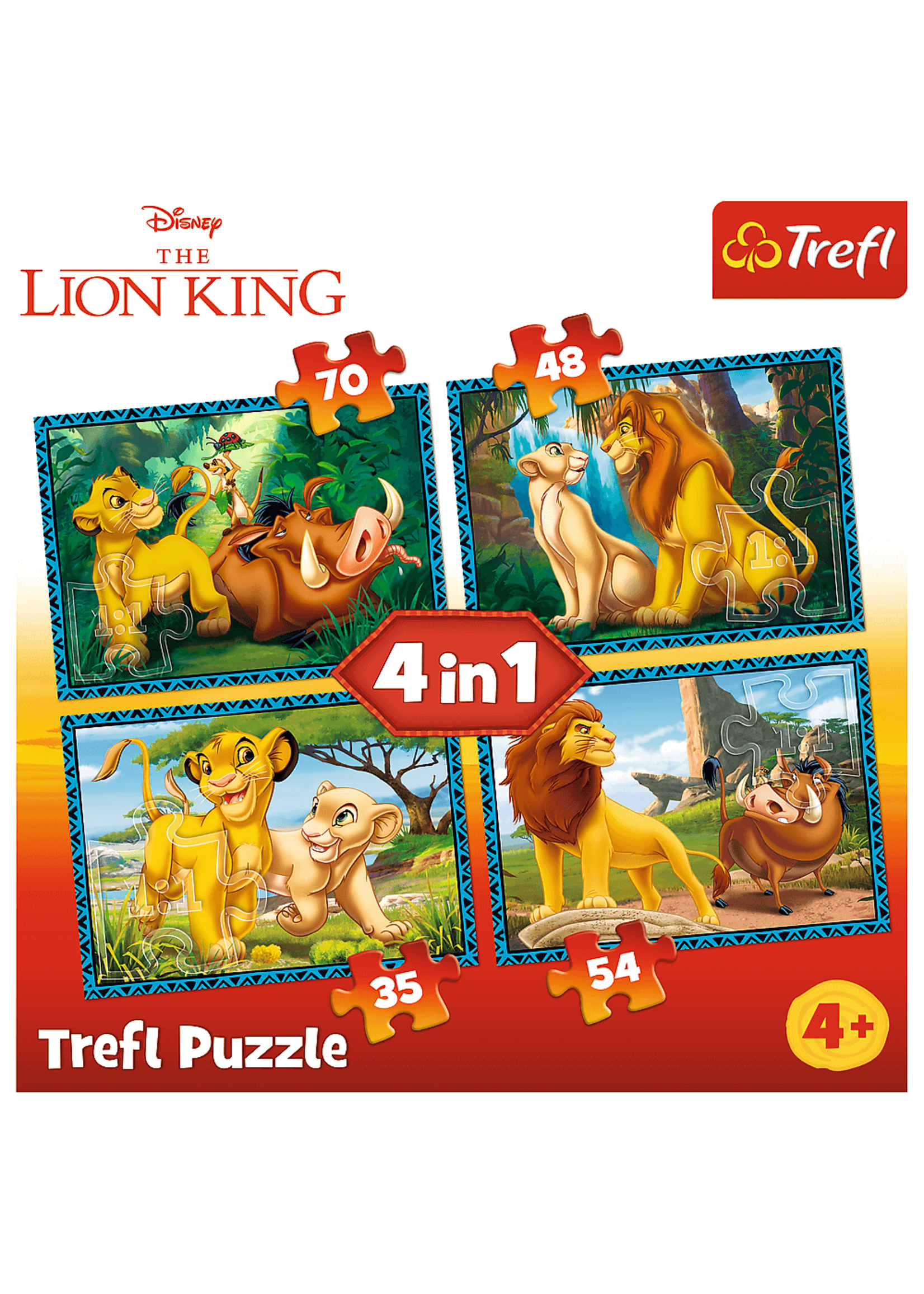 Disney Król Lew 4 w 1 puzzle od Disney