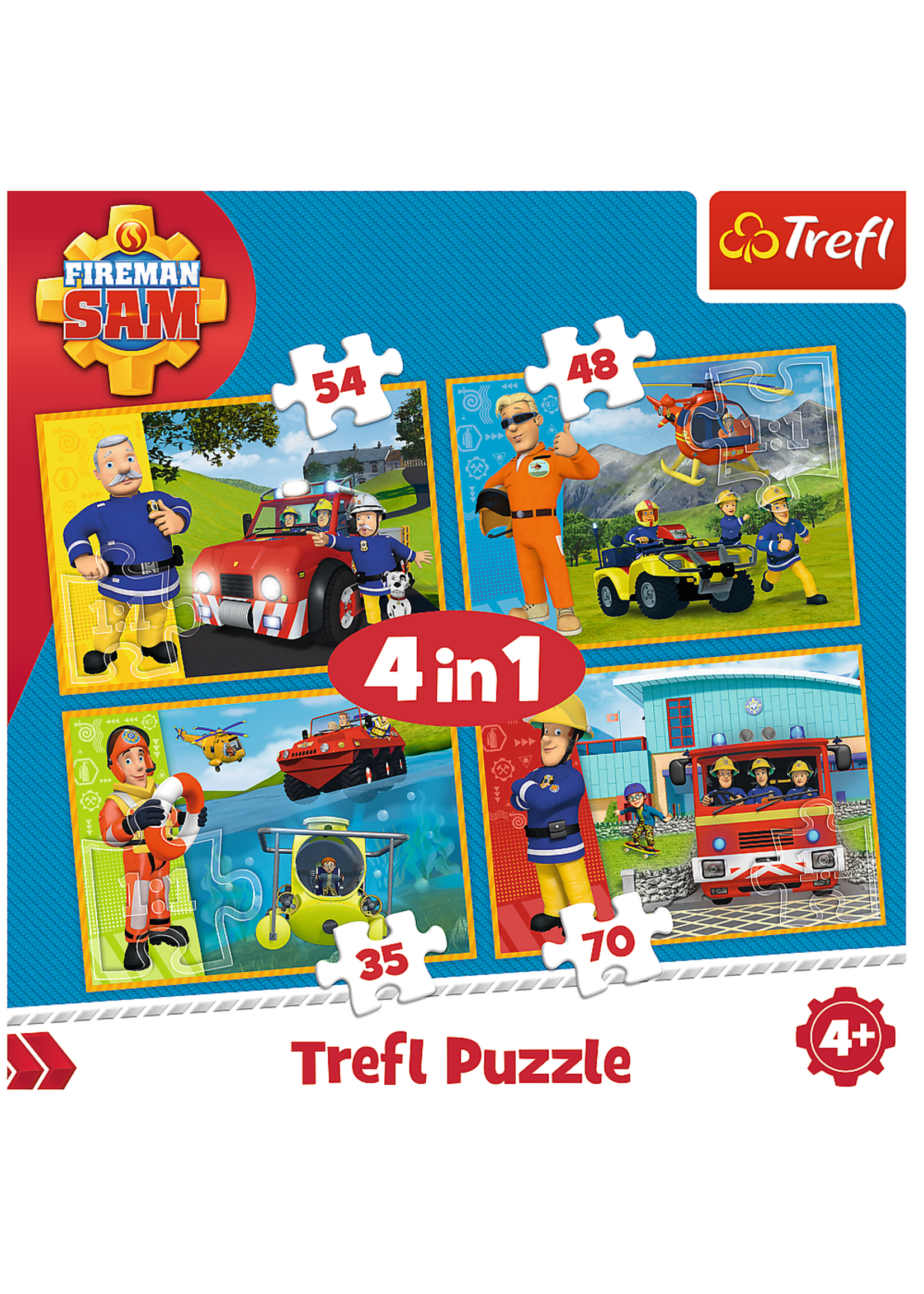 Fireman SAM Strażak Sam 4 w 1 puzzle