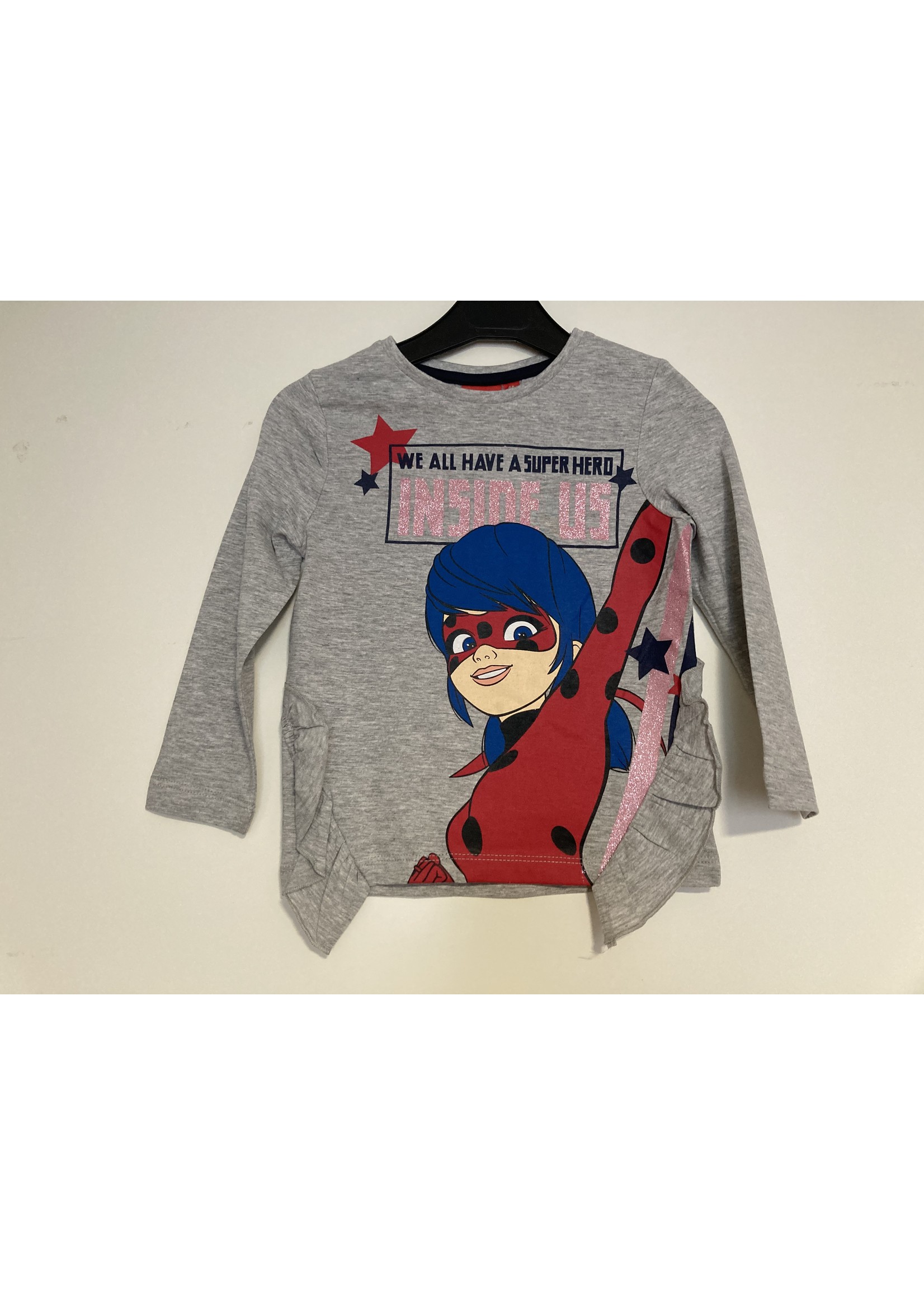 Miraculous Longsleeve z falbanką Biedronka z Cudownego szarego