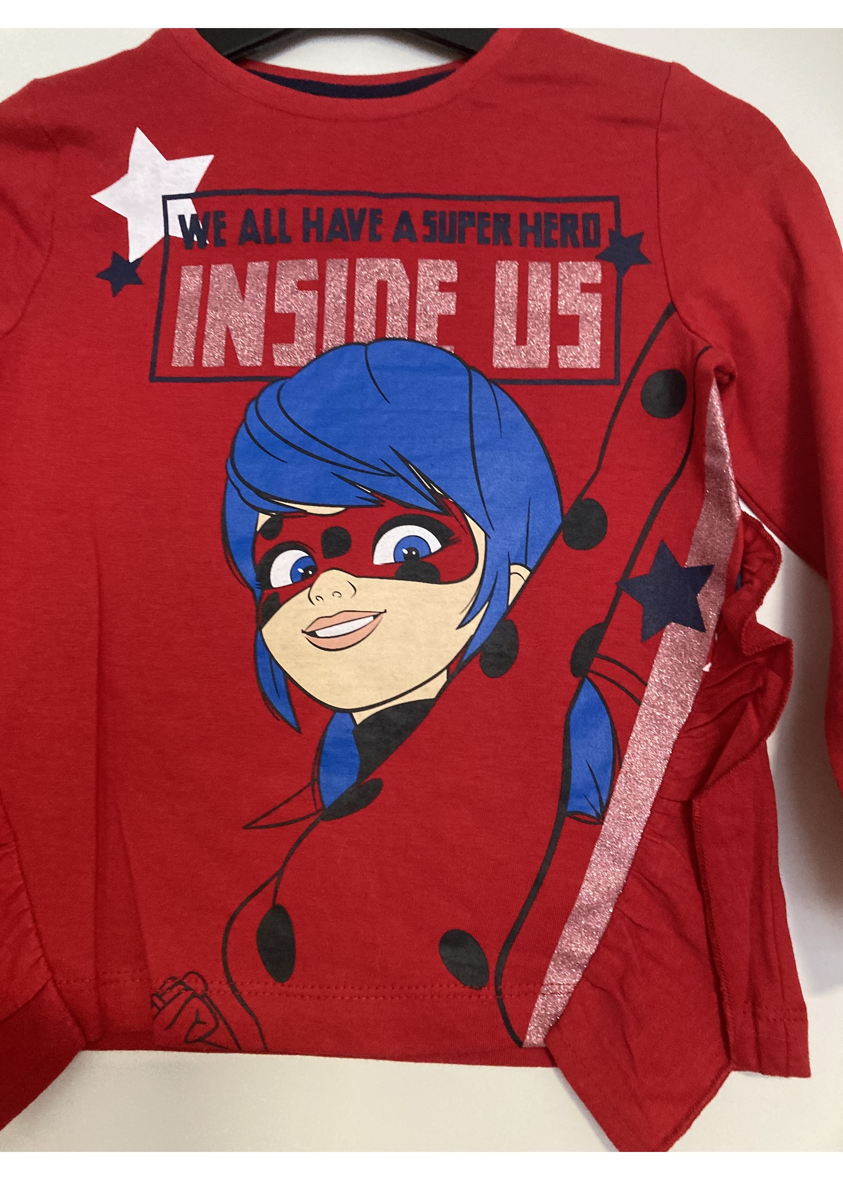 Miraculous Ladybug longsleeve met ruche van Miraculous rood