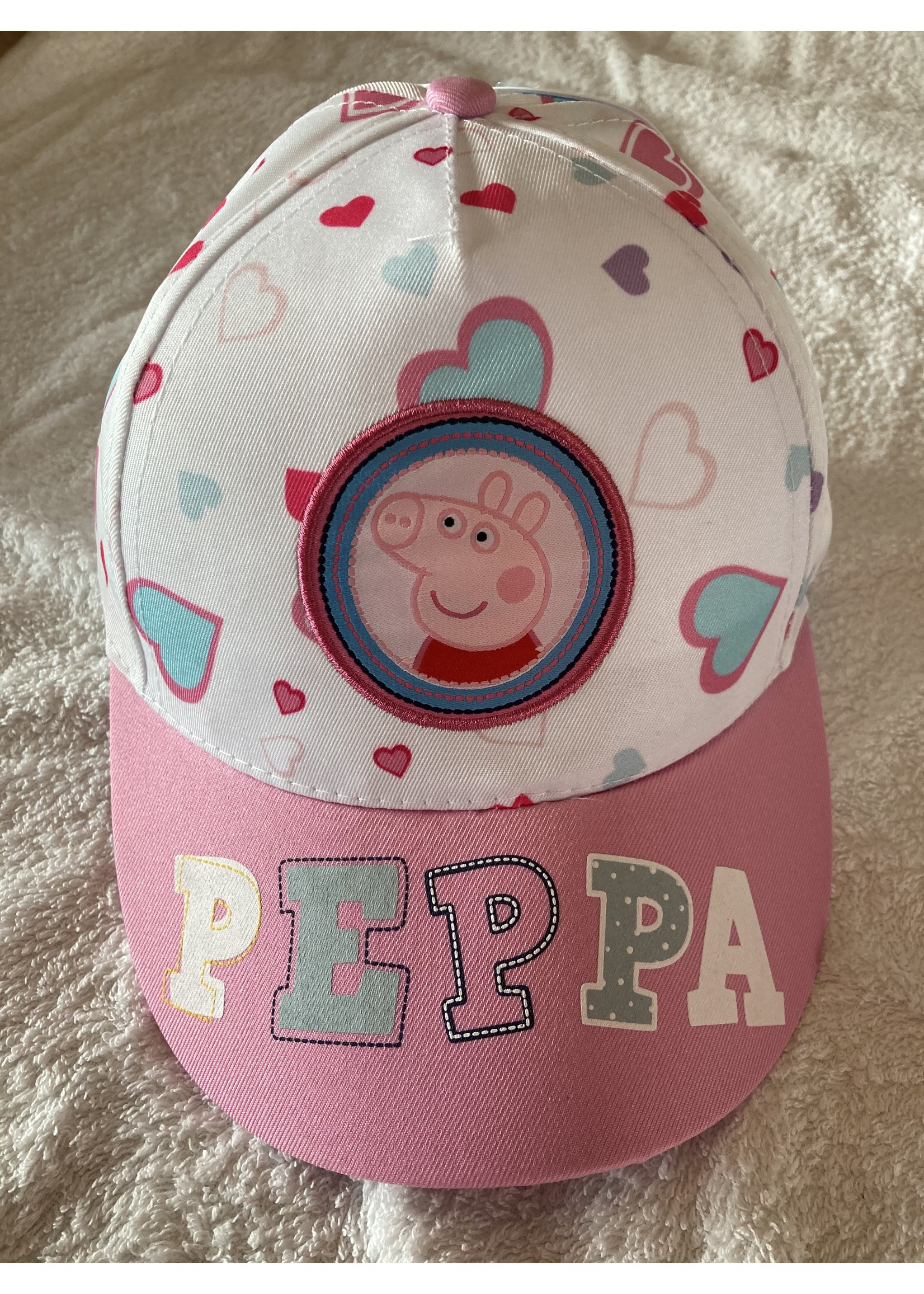 Peppa Pig  Czapka z daszkiem Świnka Peppa z Nickelodeon biało/różowa