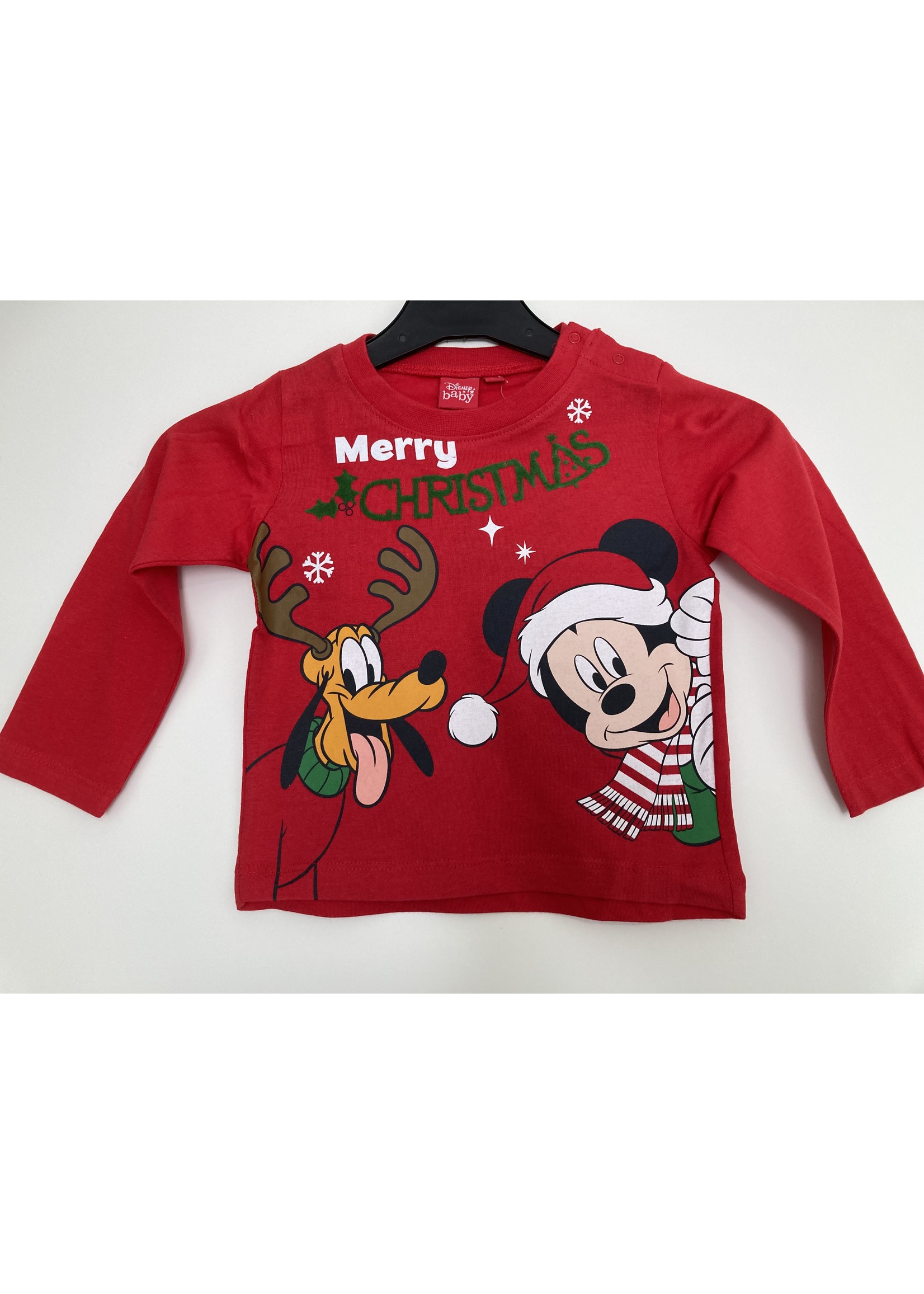 Disney baby Mickey Mouse kerst longsleeve van Disney baby rood