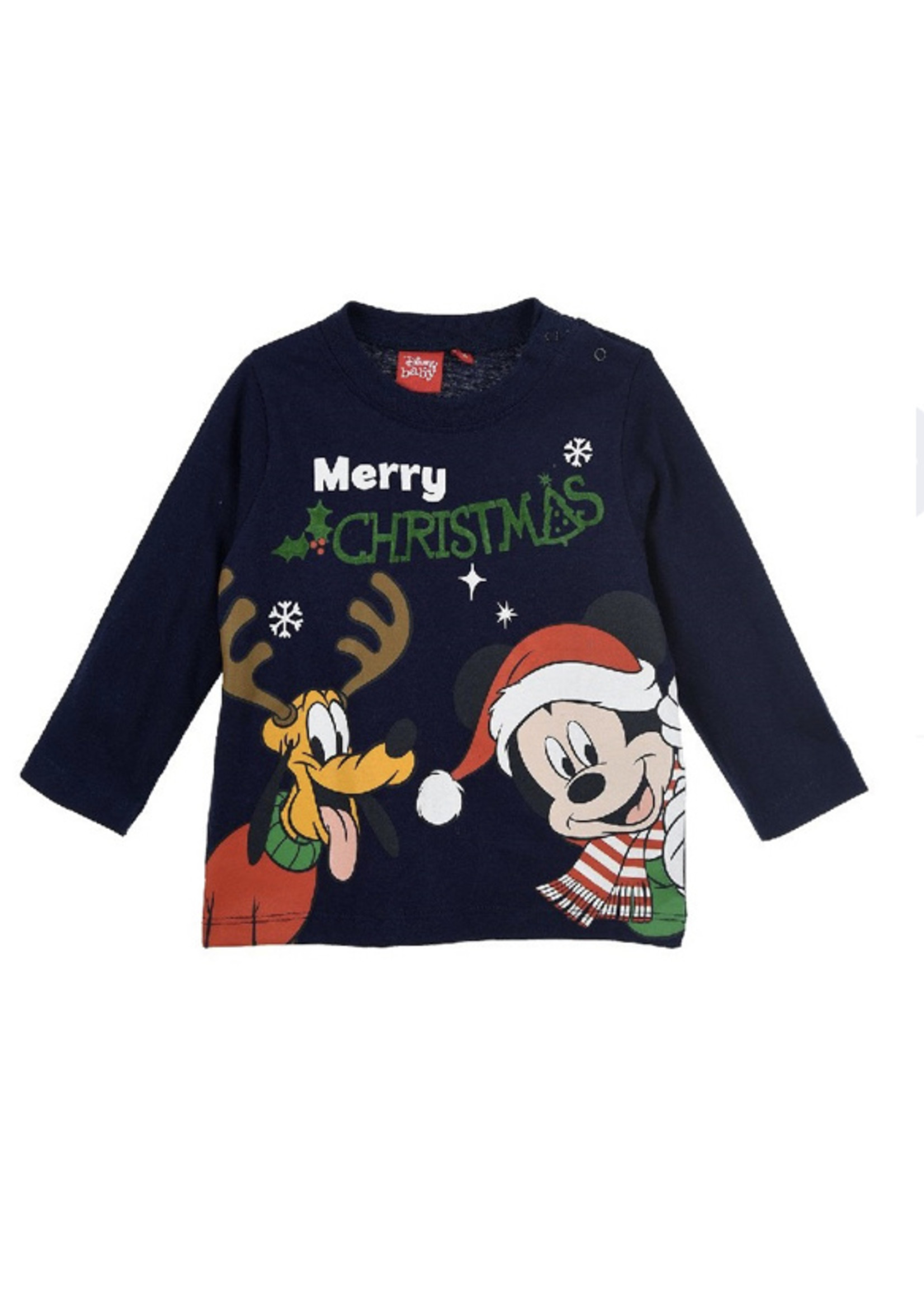 Disney baby Mickey Mouse kerst longsleeve van Disney baby blauw