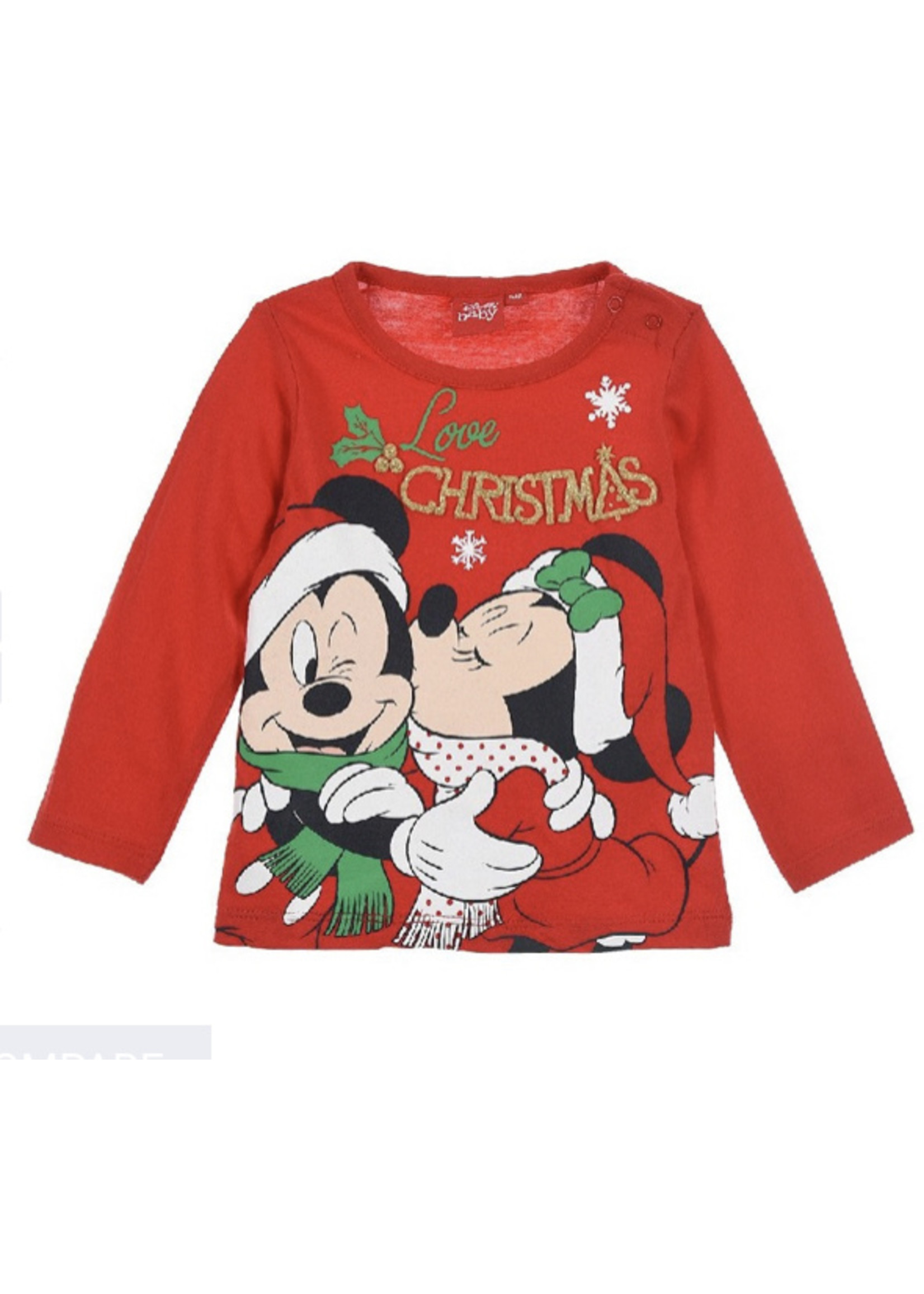 Disney baby Mickey & Minnie Mouse kerst longsleeve van Disney baby rood
