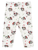 Disney baby Bożonarodzeniowe legginsy Mickey & Minnie białe