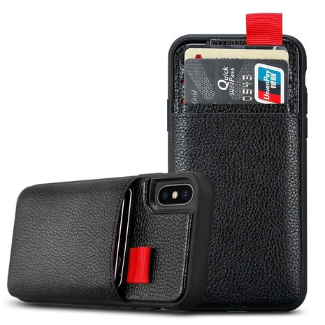 ShieldCase® ShieldCase Lederhülle mit Kartenfach für iPhone X / Xs