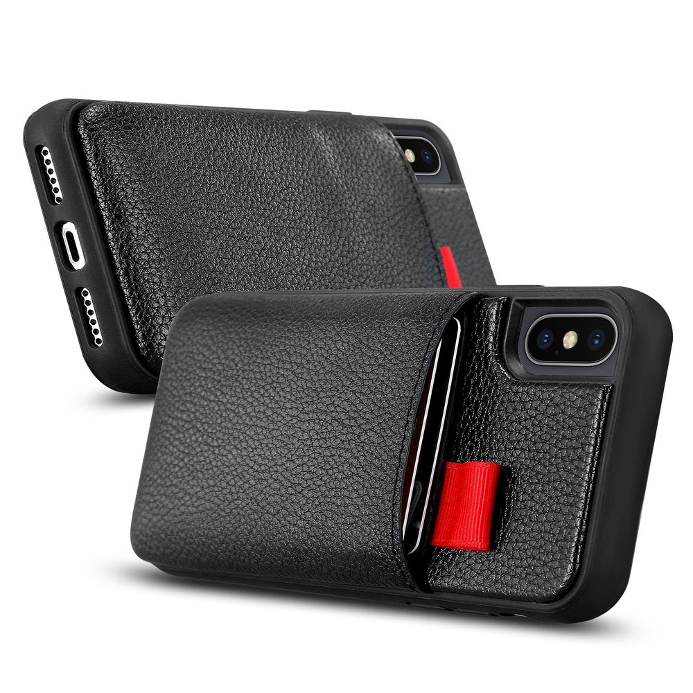 ShieldCase® ShieldCase Lederhülle mit Kartenfach für iPhone X / Xs