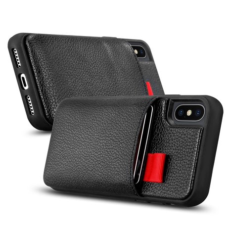 ShieldCase® ShieldCase Lederhülle mit Kartenfach für iPhone X / Xs