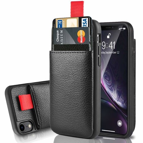 ShieldCase® ShieldCase Lederhülle mit Kartenfach iPhone Xr