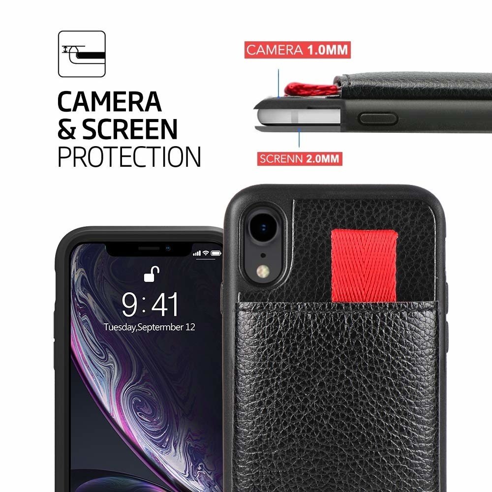 ShieldCase® ShieldCase Lederhülle mit Kartenfach iPhone Xr
