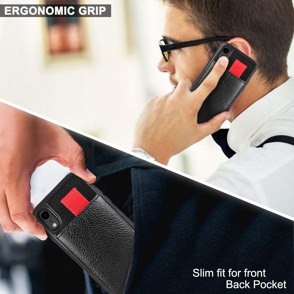 ShieldCase® ShieldCase Lederhülle mit Kartenfach iPhone Xr