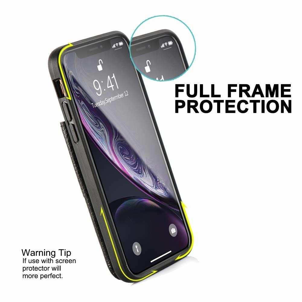 ShieldCase® ShieldCase Lederhülle mit Kartenfach iPhone Xr