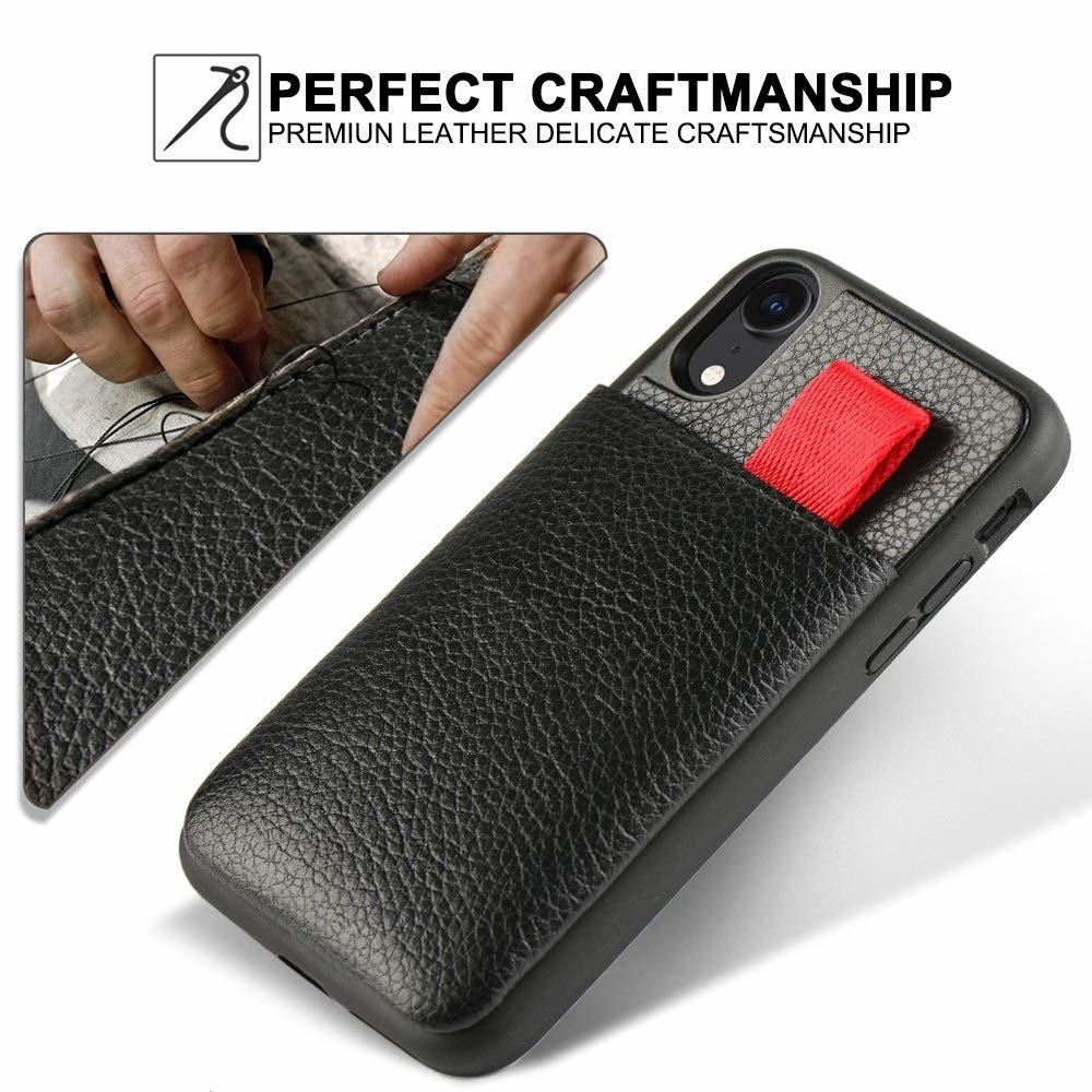 ShieldCase® ShieldCase Lederhülle mit Kartenfach iPhone Xr