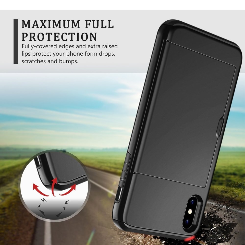 ShieldCase® Shieldcase Kartenhalteretui mit Schieber iPhone X / Xs