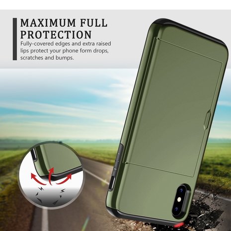 ShieldCase® ShieldCase Kartenhalter Hülle mit Schieber iPhone X / Xs (grün) ShieldCase® ShieldCase Kartenhalter Hülle mit Schieber iPhone X / Xs (grün)