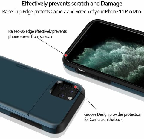 ShieldCase® ShieldCase Kartenhalter Hülle mit Schieber iPhone 11 Pro Max (dunkelblau) ShieldCase® ShieldCase Kartenhalter Hülle mit Schieber iPhone 11 Pro Max (dunkelblau)