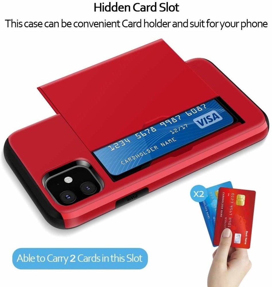 ShieldCase® Shieldcase Kartenetui mit Schieber iPhone 11 (rot)