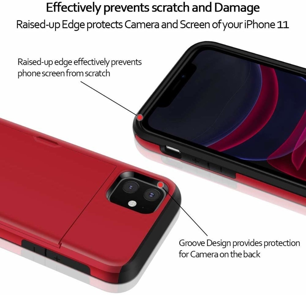 ShieldCase® Shieldcase Kartenetui mit Schieber iPhone 11 (rot)