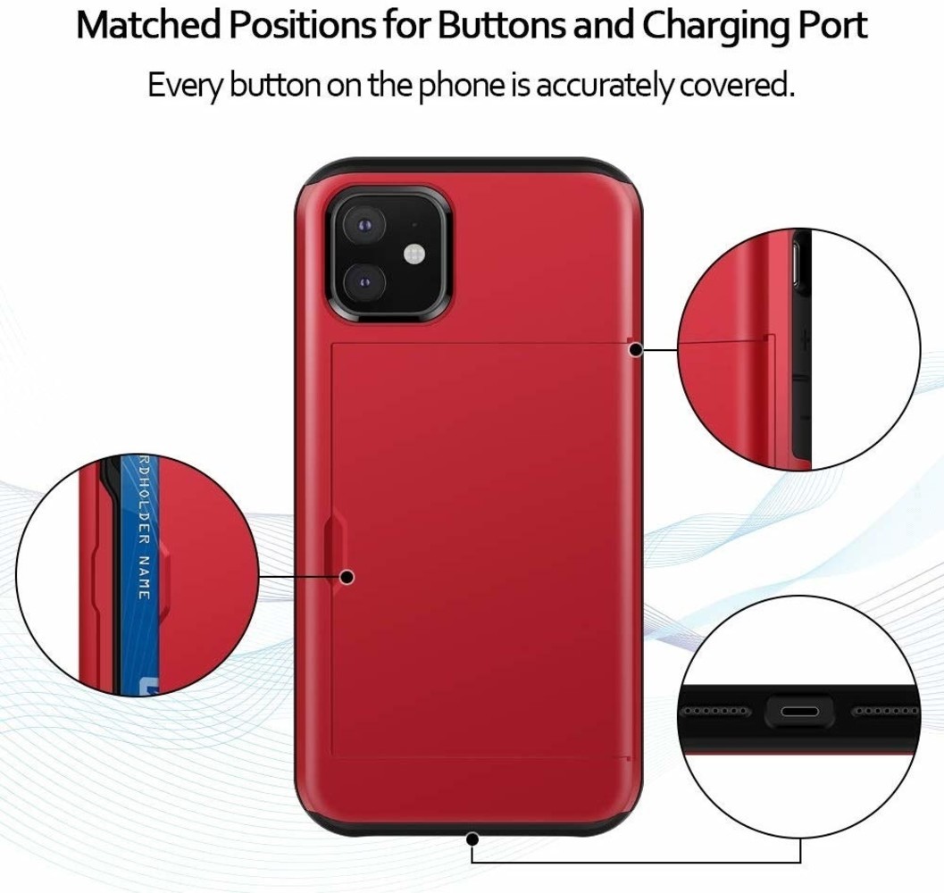 ShieldCase® Shieldcase Kartenetui mit Schieber iPhone 11 (rot)