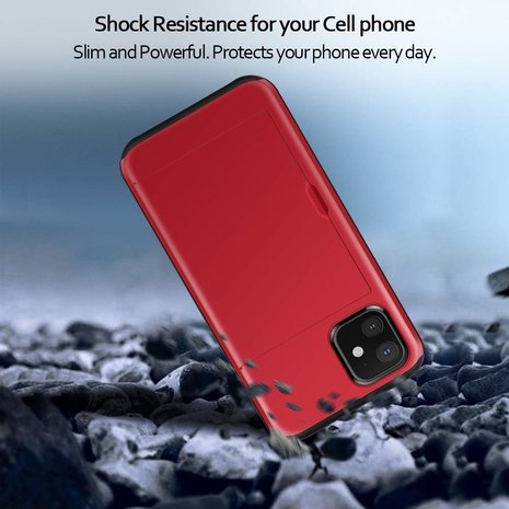 ShieldCase® Shieldcase Kartenetui mit Schieber iPhone 11 (rot)