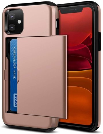 ShieldCase® ShieldCase Kartenhalter Hülle mit Schieber iPhone 11 (pink)