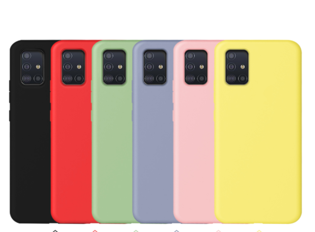 Silikon Hülle für Samsung Galaxy A51 Schutzhülle Matt Schwarz Backcover  Handy Case