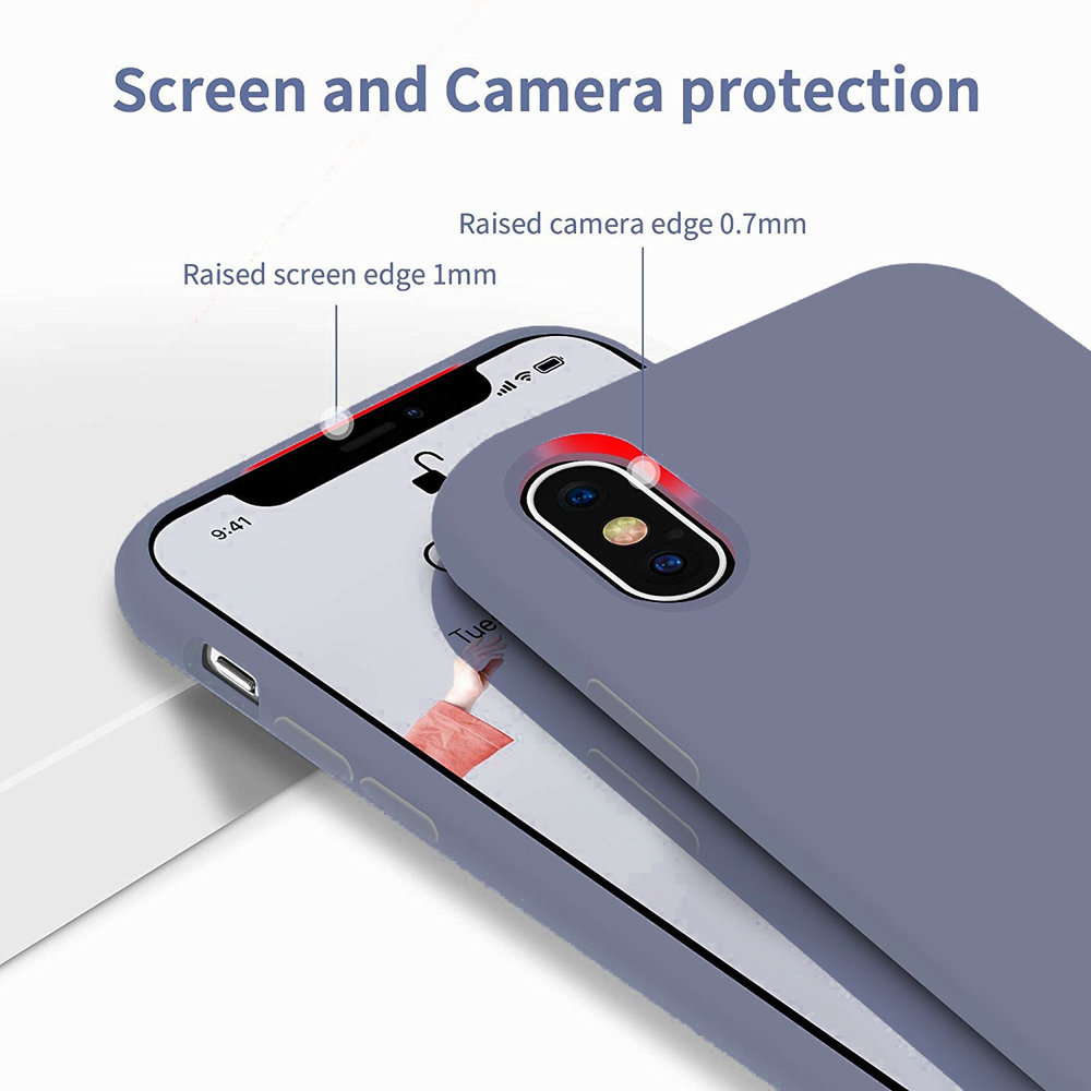ShieldCase® ShieldCase iPhone X / Xs  Hülle Silikon (lavendelgrau)